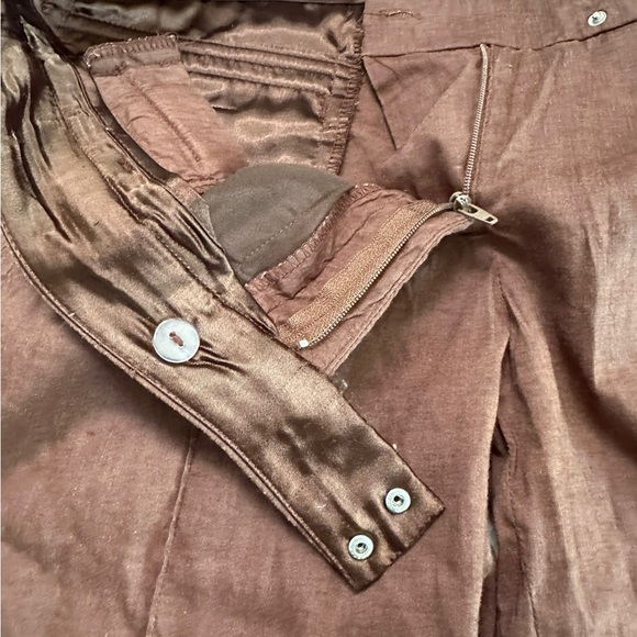 Marciano Brown Linen Capri Pants Size 4 - Picture 17 of 17